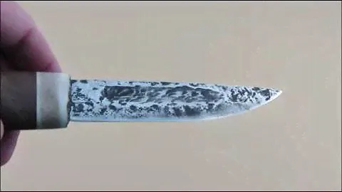 Нож «ЯКУТ малый» Х12МФ, кап клена, рог