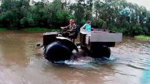 Болотоход "Тундра" 4х4 с двигателем 18.5 Испытания на воде (плавучесть). Часть 4. #Болотоход#Тундра