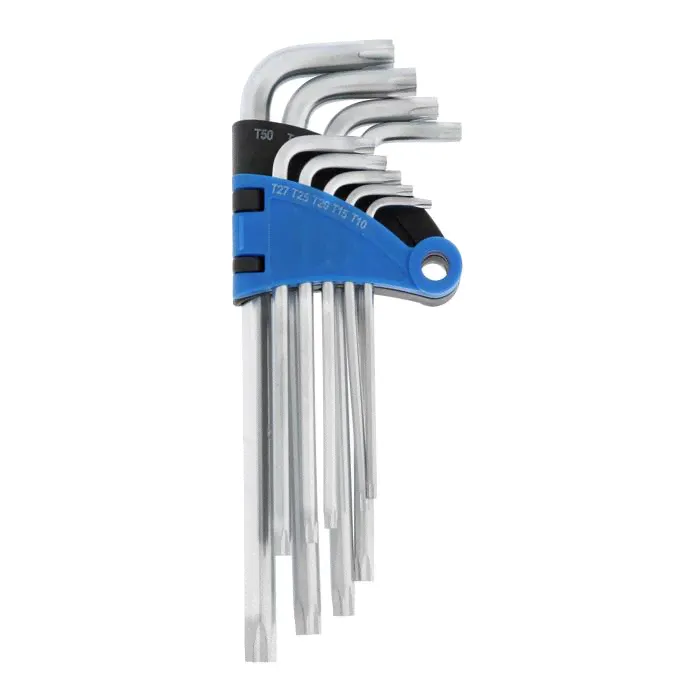 Набор ключей ТУНДРА, TORX Tamper, удлиненные, CrV, TT10 - TT50, 9 шт.-0