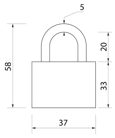Тундра Замок навесной, 38х80 мм, микс-0